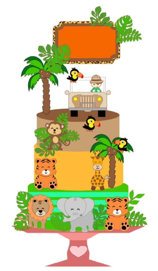 Arquivo de Corte Topo de Bolo Safari Studio