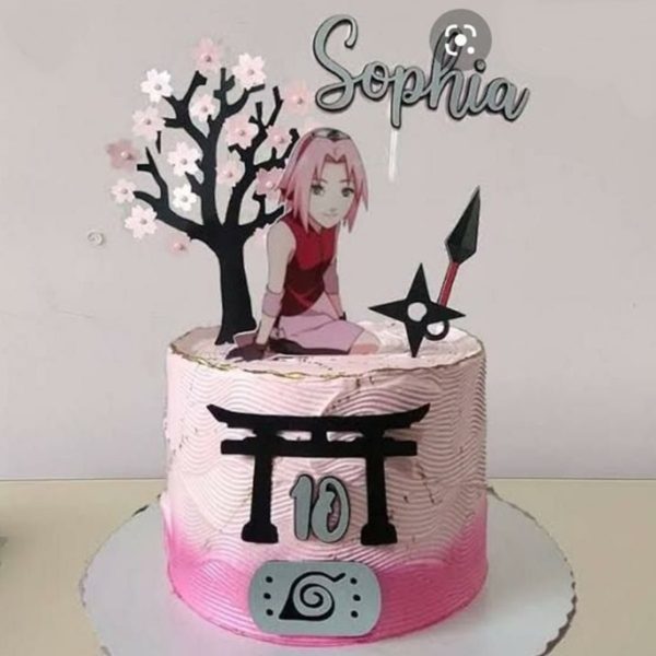 318- Arquivo de corte Topo de Bolo Sakura - Naruto