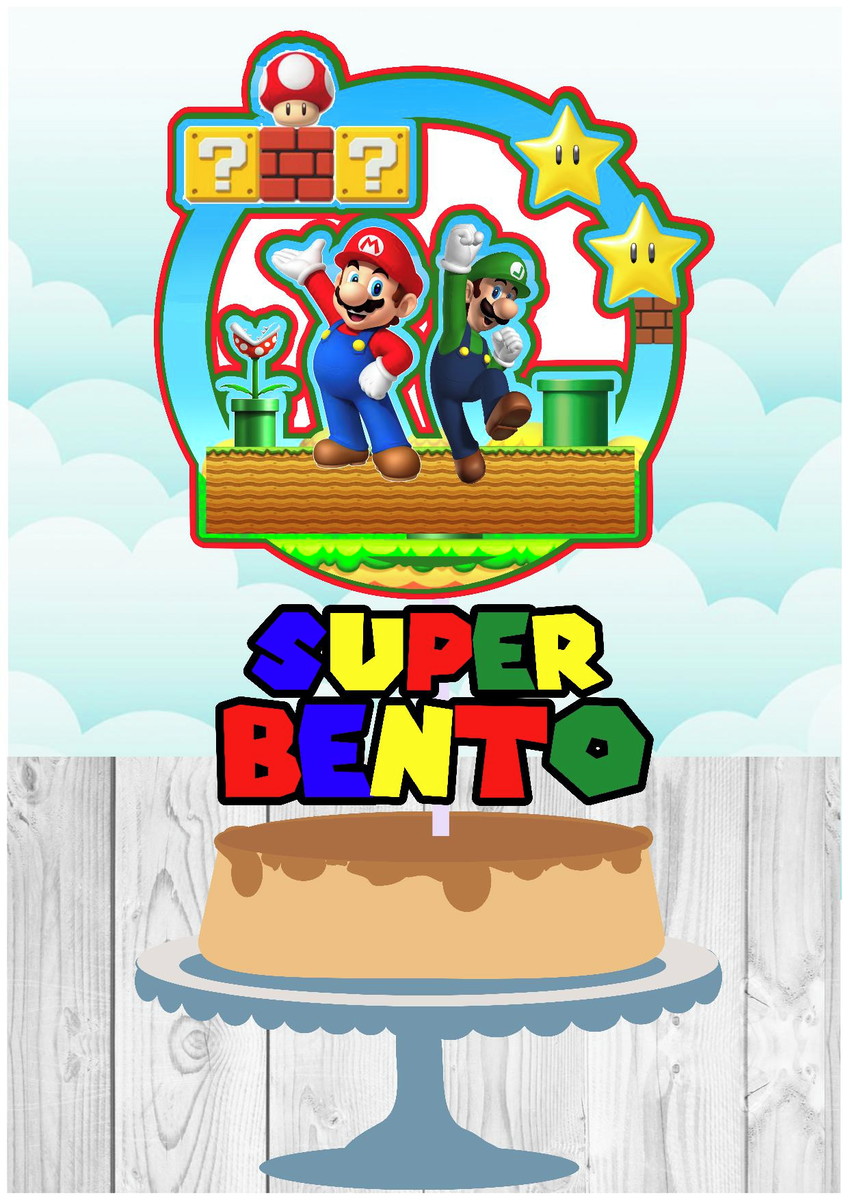 Arquivo de corte topo de bolo shaker Super Mario 001