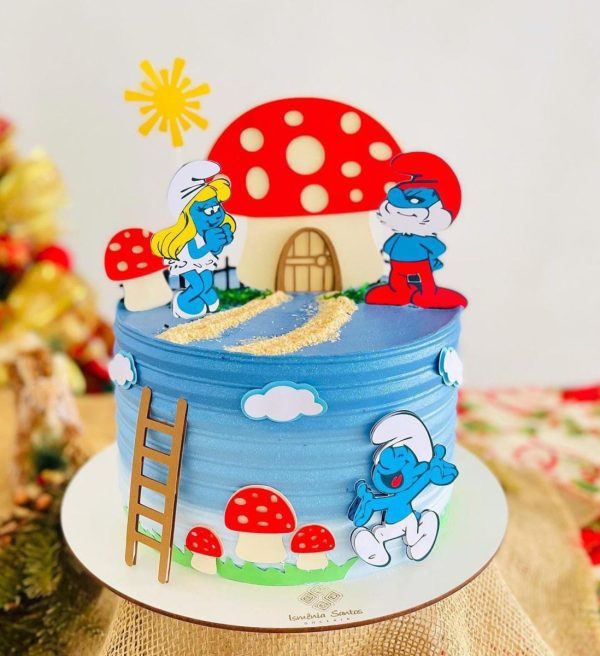 Arquivo de Corte Topo de Bolo Smurfs