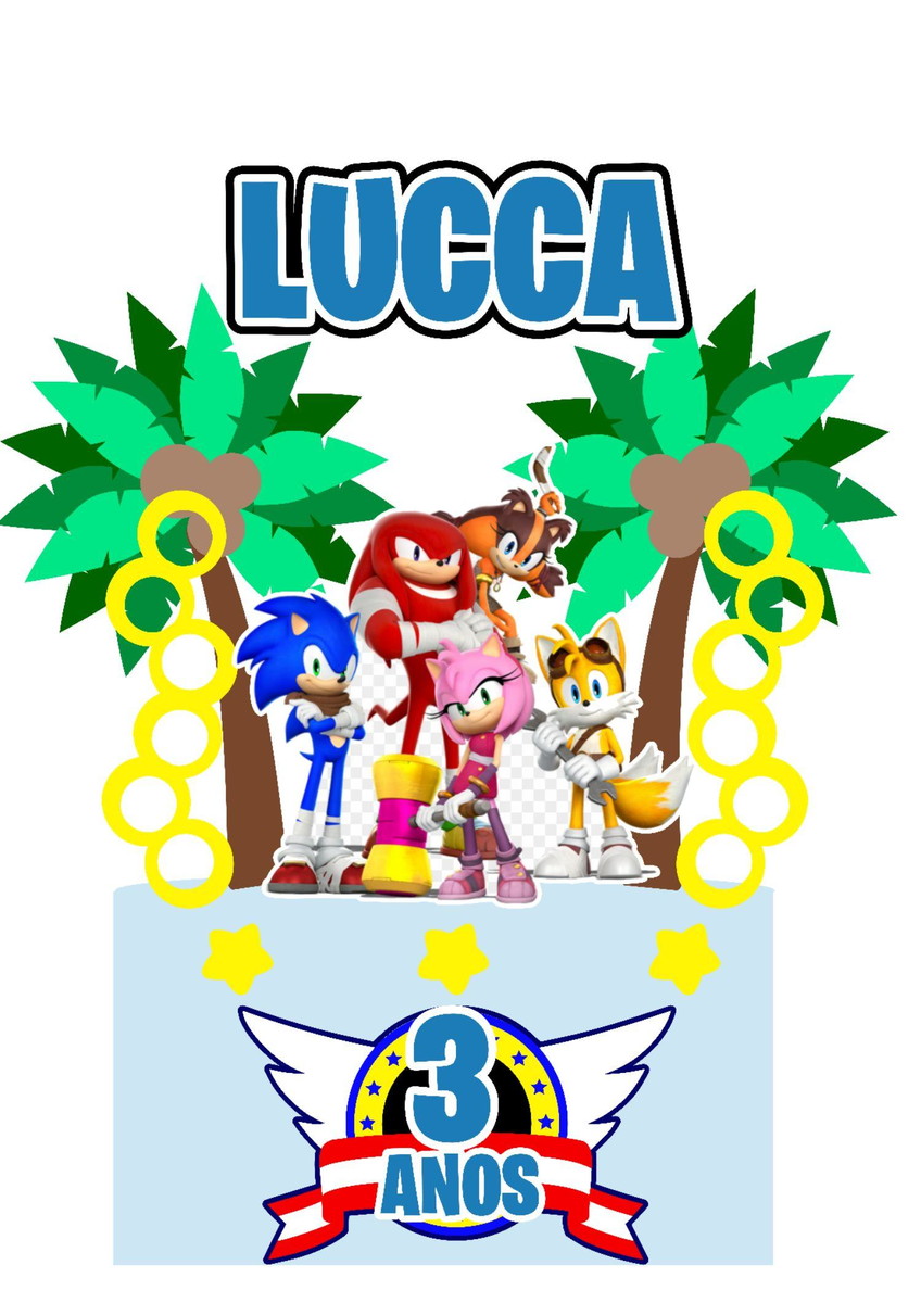 Arquivo de Corte Topo de Bolo Sonic 01