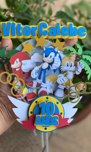 Arquivo de Corte - Topo de Bolo (Sonic) 1