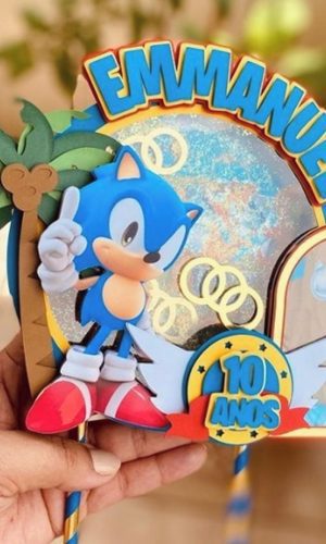 Arquivo de Corte - Topo de Bolo (sonic) 6