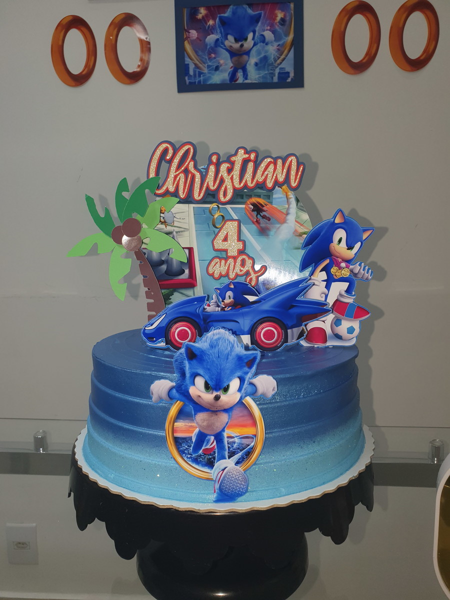 Arquivo de Corte Topo de Bolo Sonic - Imagem 2