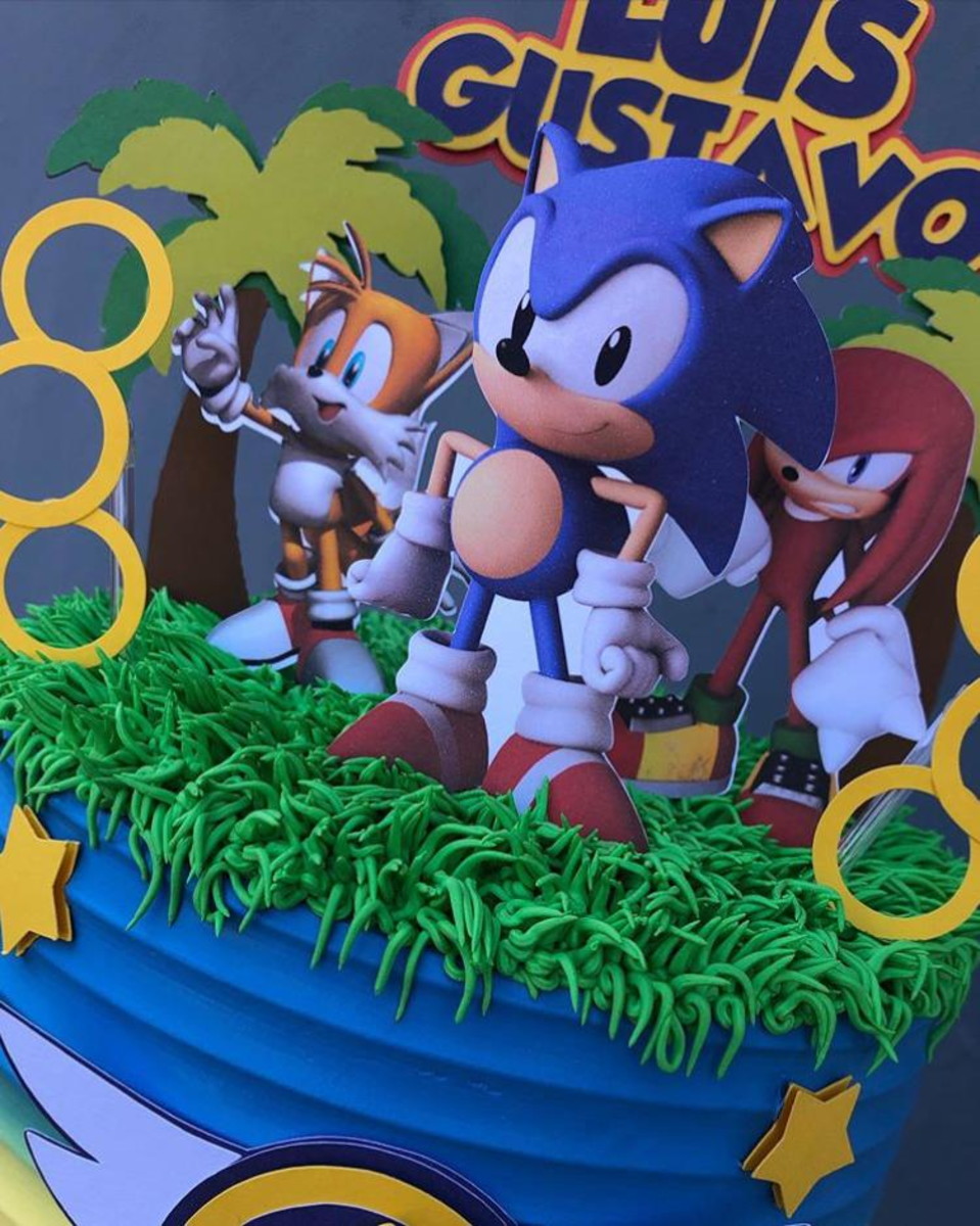 ARQUIVO DE CORTE Topo de Bolo - Sonic - Imagem 3