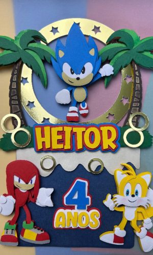 Arquivo de Corte - Topo de Bolo Sonic e Amigos (camadas)