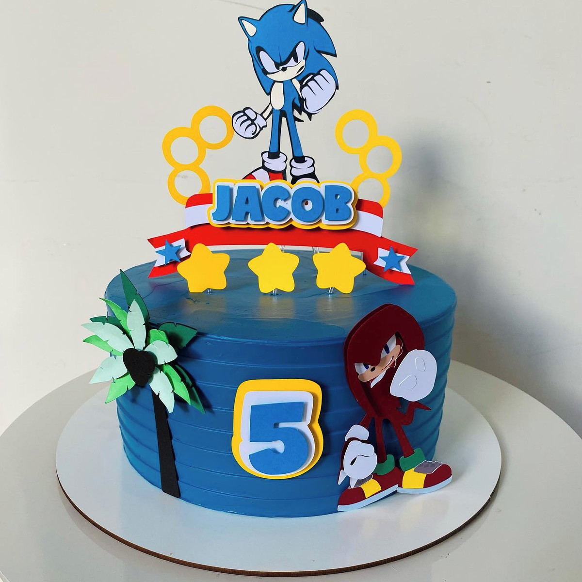 Arquivo de Corte Topo de Bolo Sonic em Camadas 1328