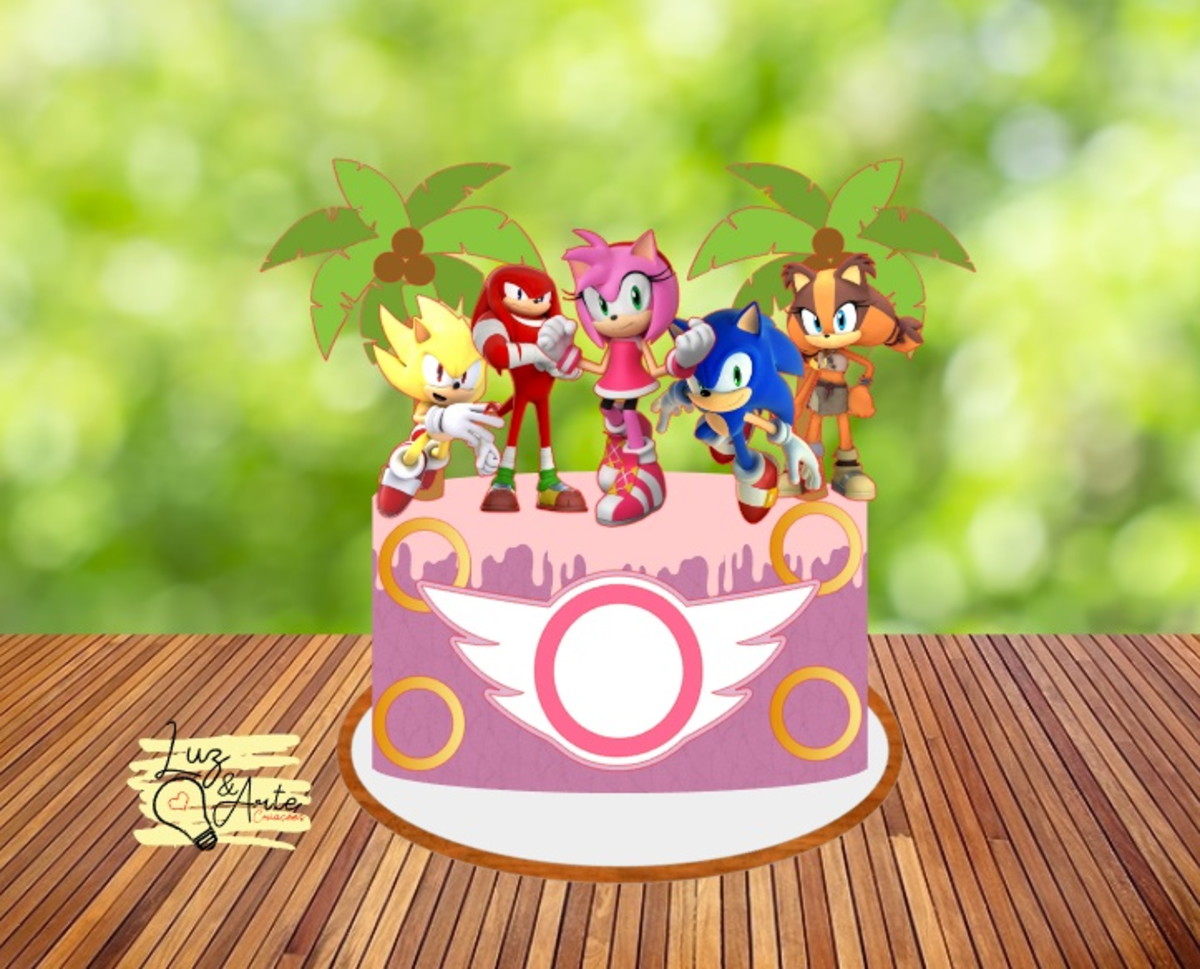 Arquivo de Corte Topo de Bolo Sonic Menina - Studio e PDF - Imagem 2
