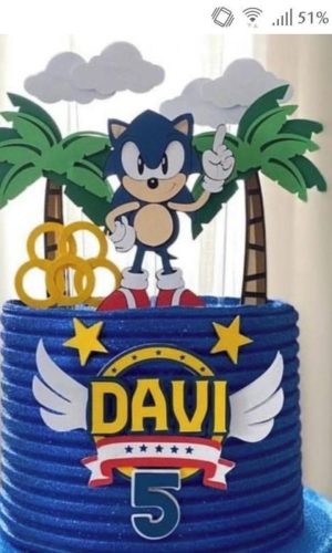 Arquivo de Corte - Topo de Bolo Sonic