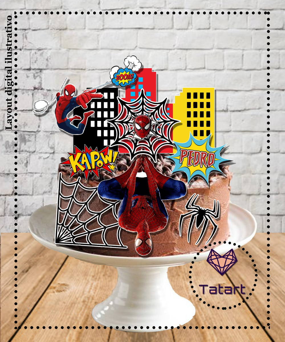 Arquivo de corte topo de bolo Spider man -004