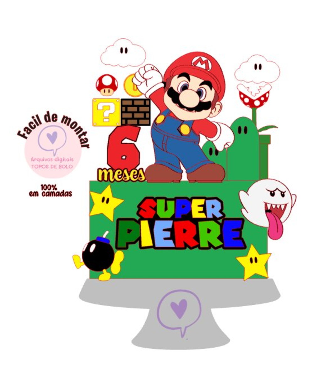 Arquivo de Corte Topo de Bolo Super Mario 1