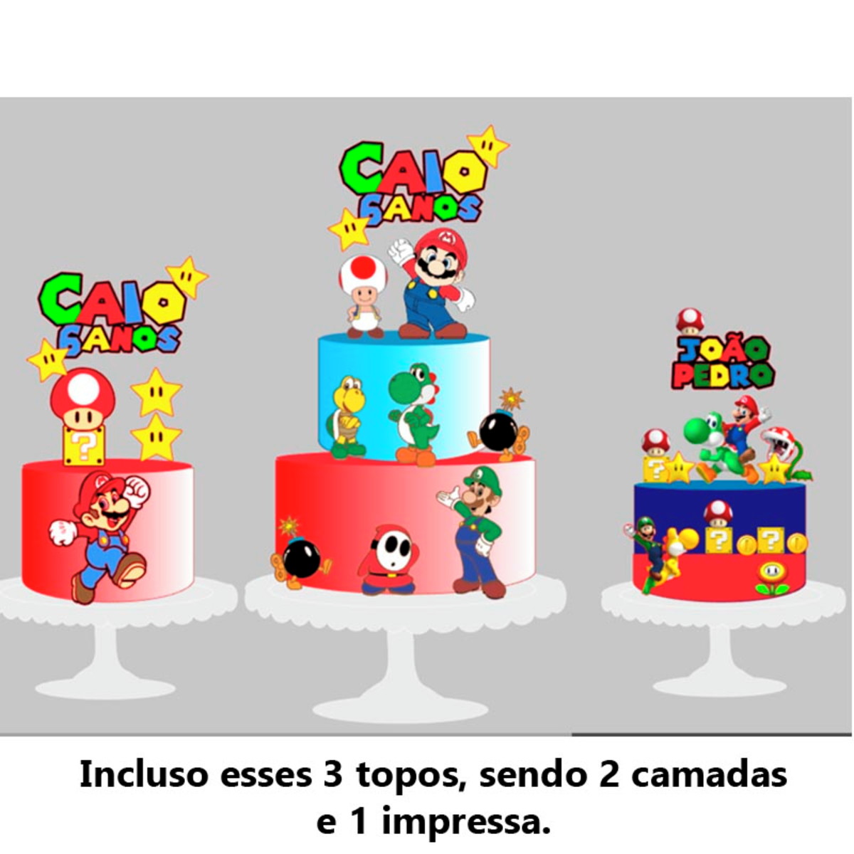 Arquivo de Corte Topo de Bolo Super Mário 2 + Brinde