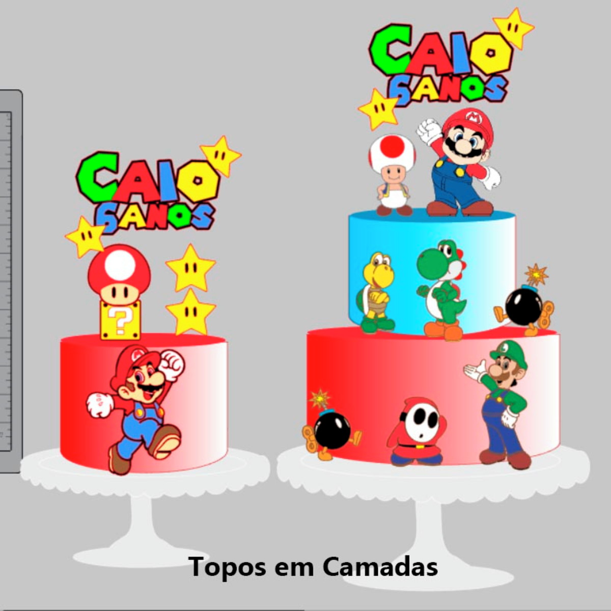 Arquivo de Corte Topo de Bolo Super Mário 2 + Brinde - Imagem 3
