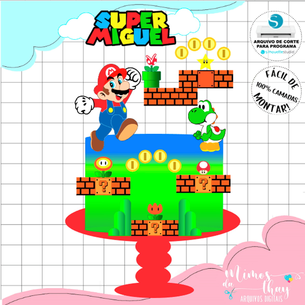 Arquivo de Corte: Topo de Bolo Super Mario Bros 006
