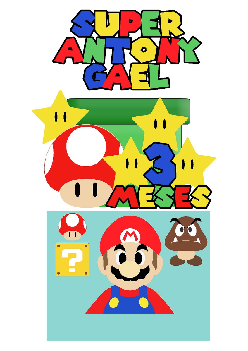 Arquivo De Corte Topo De Bolo Super Mario Bros - Imagem 2