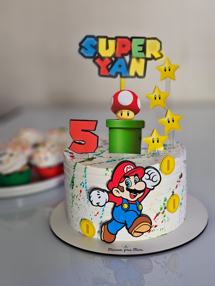 Arquivo de Corte Topo de Bolo Super Mario e Cogumelo - Imagem 3