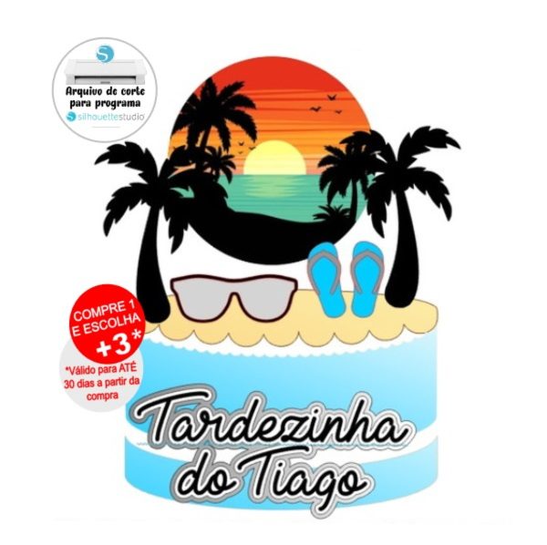 Arquivo de Corte Topo de Bolo Tardezinha Masculino