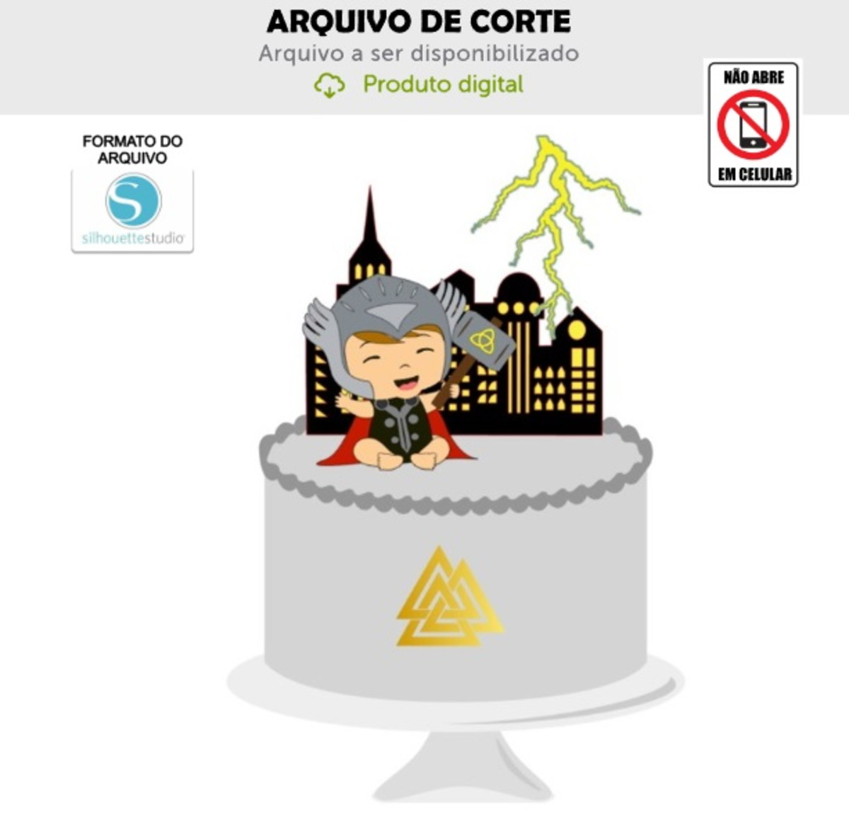 Arquivo de Corte Topo de Bolo Thor Baby