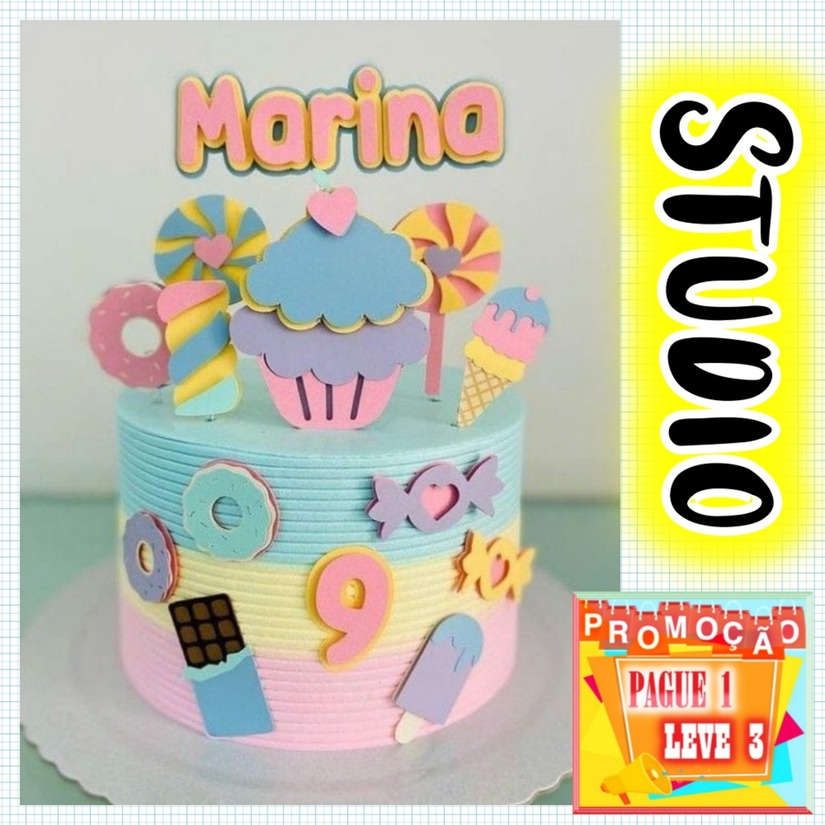 Arquivo de Corte Topo de Bolo Doces confeitaria