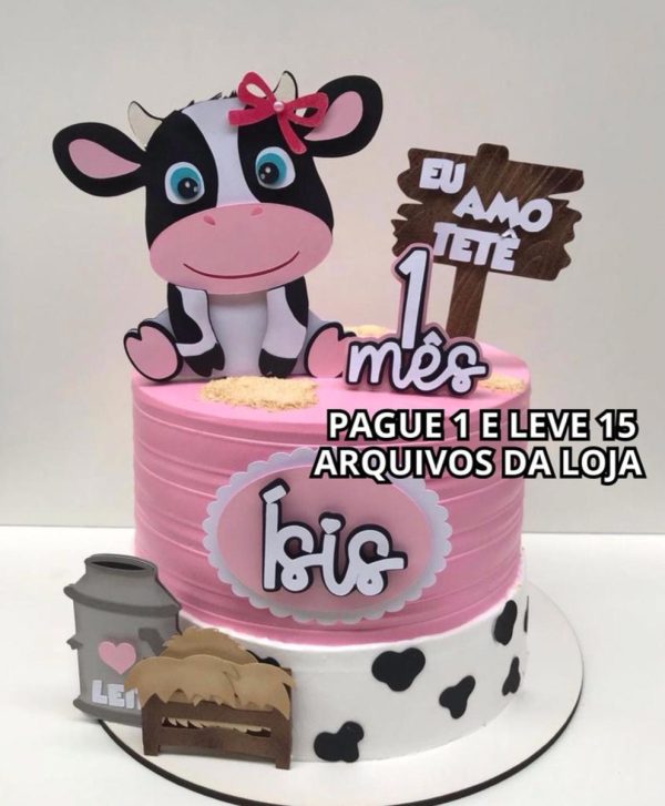 Arquivo de Corte - Topo de Bolo Vaquinha
