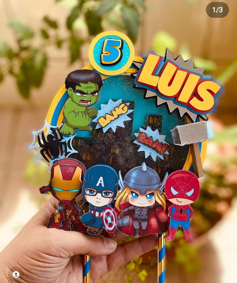 Arquivo de Corte Topo de Bolo Vingadores Studio + Brinde