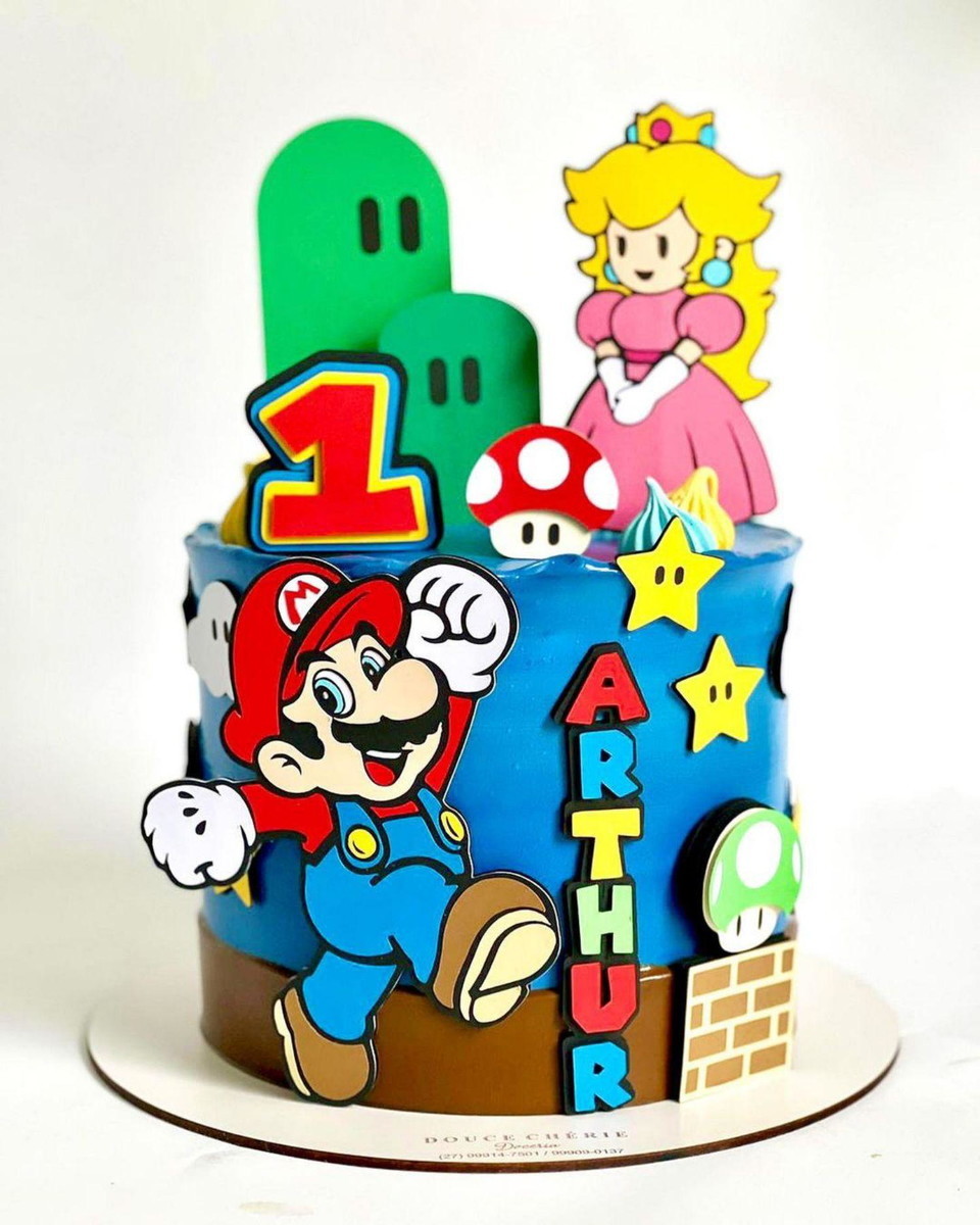 Arquivo de Corte: Topo Princesa Peach e Mario Bros 014