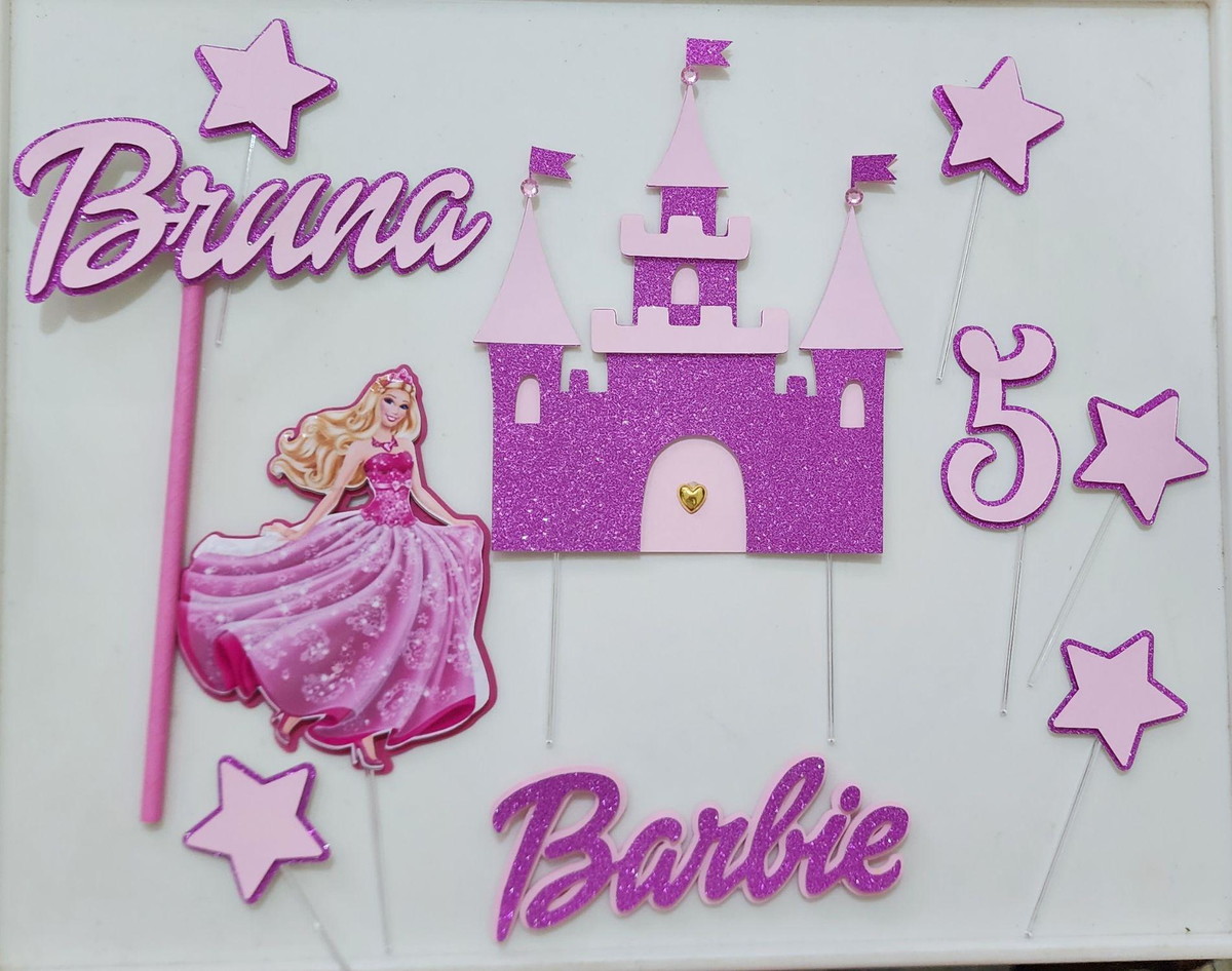 Arquivo Digital Topo de Bolo Barbie Princesa