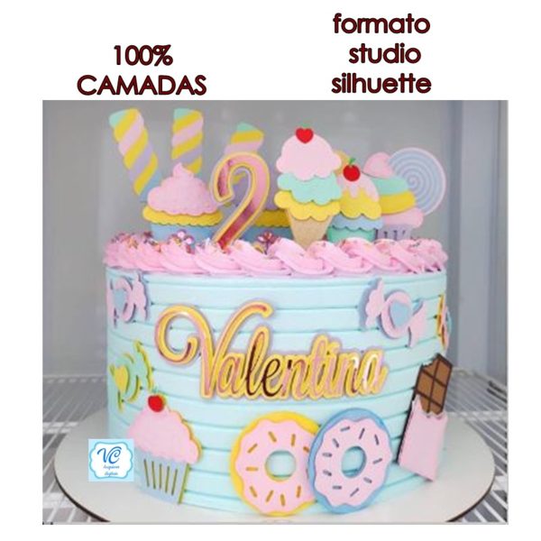 Arquivo digital Topo de bolo Doces e Guloseimas -COD 940