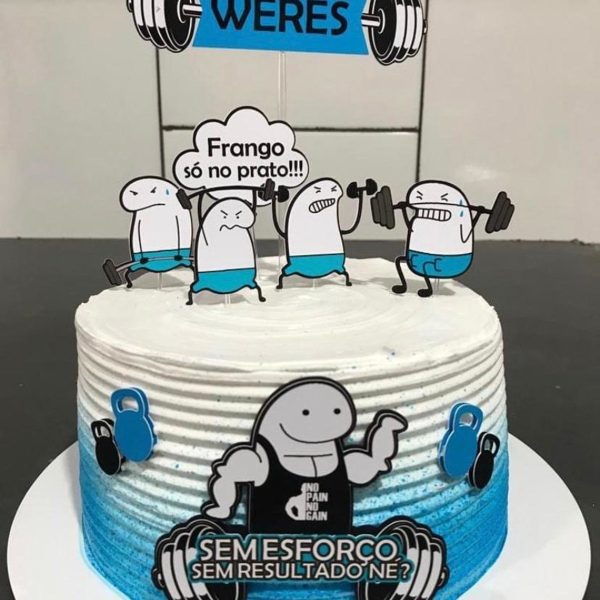 Arquivo Digital Topo de Bolo Flork Academia Masculino