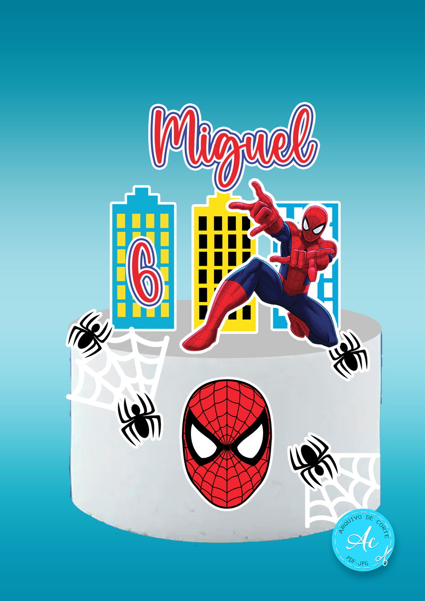 Arquivo Digital Topo de Bolo Homem Aranha #10
