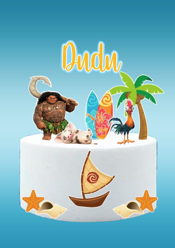 Arquivo digital Topo de bolo Moana Maui #1 PDF/JPG