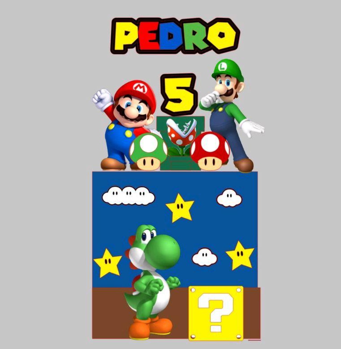 ARQUIVO DIGITAL-Topo de bolo Super Mario 2 + 4