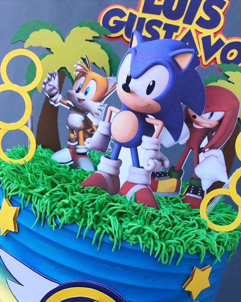 Studio/pdf Arquivo Silhouette Topo de Bolo Sonic - Imagem 2