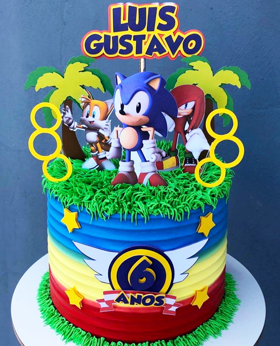 Studio/pdf Arquivo Silhouette Topo de Bolo Sonic - Imagem 4