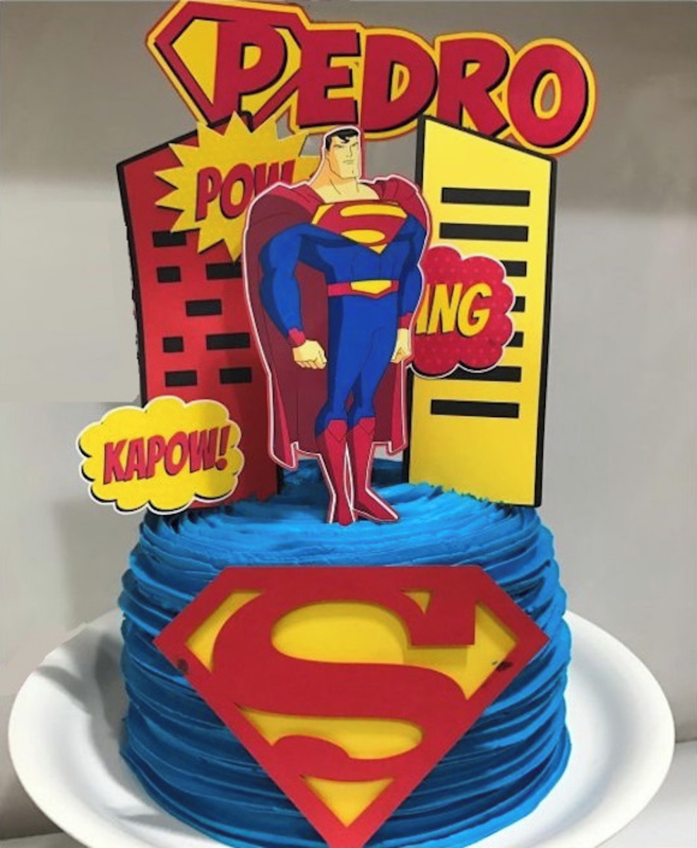 Arquivo Silhouette Topo de Bolo Superman Super Homem