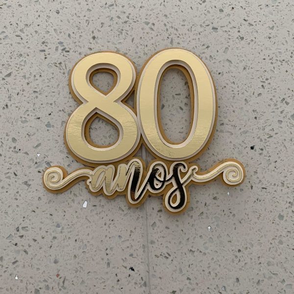 Arquivo Topo de Bolo 80 anos - Imagem 2