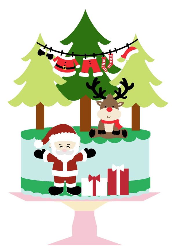 ARQUIVO TOPO DE BOLO EM CAMADAS NATAL DO PAPAI NOEL