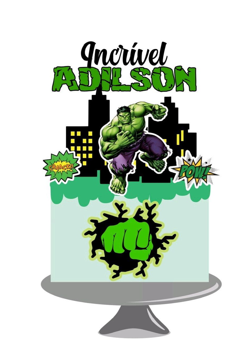 Arquivo topo de bolo hulk