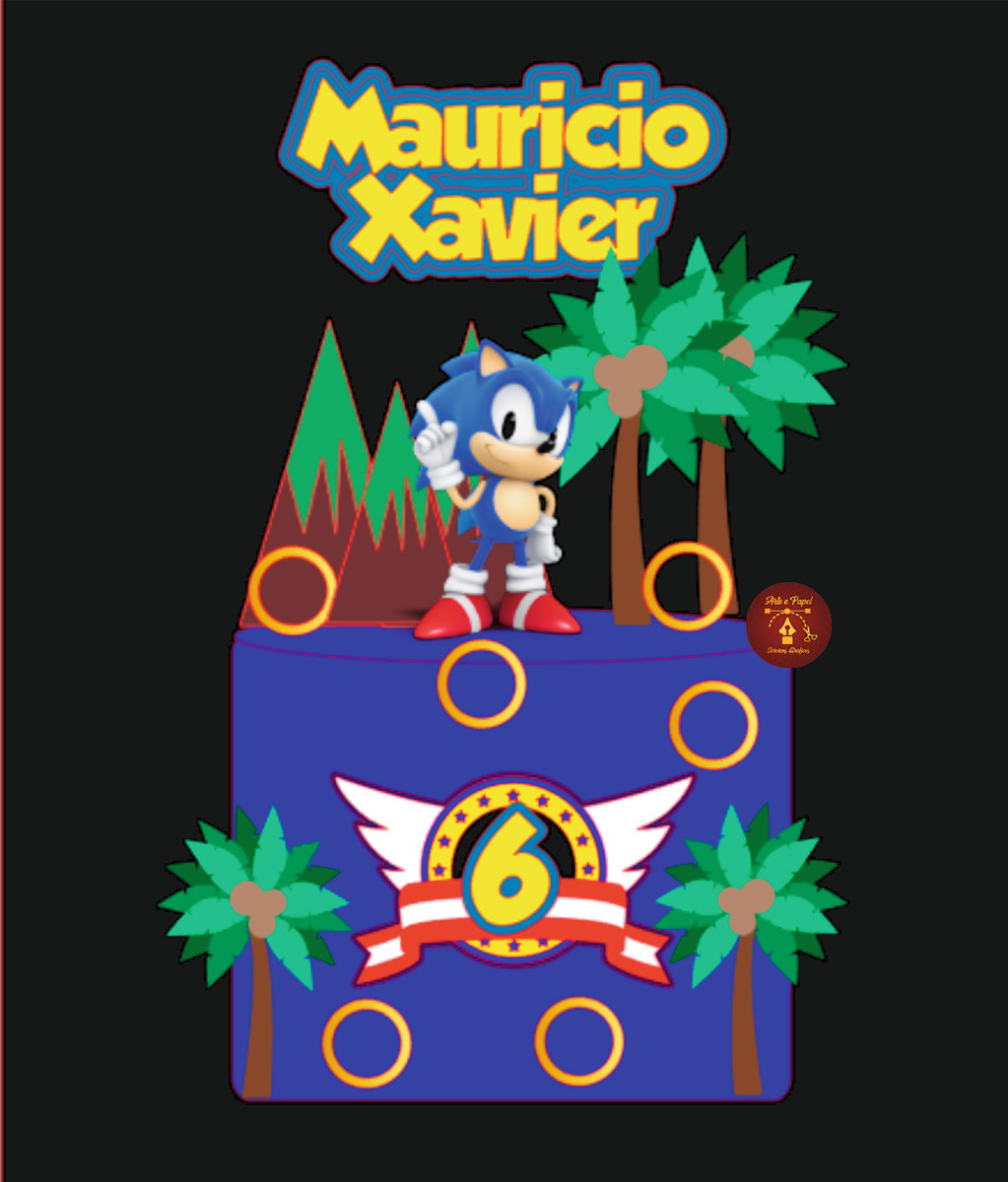Arquivo Topo de Bolo Sonic
