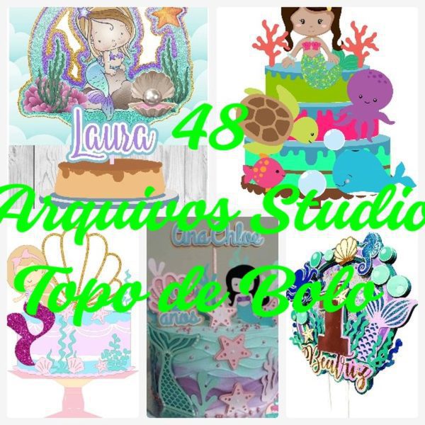 Arquivos de Corte Topo de Bolo - Sereia