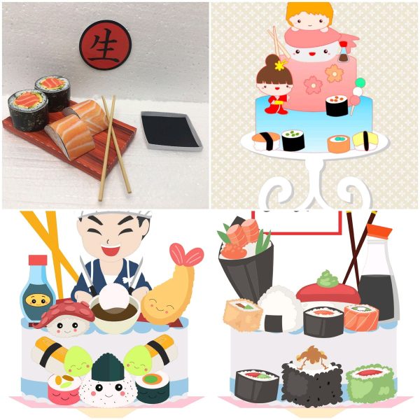 ARQUIVOS DE CORTE TOPO DE BOLO sushi