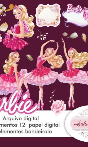 Barbie Bailarina Kit Digital e Bandeirola