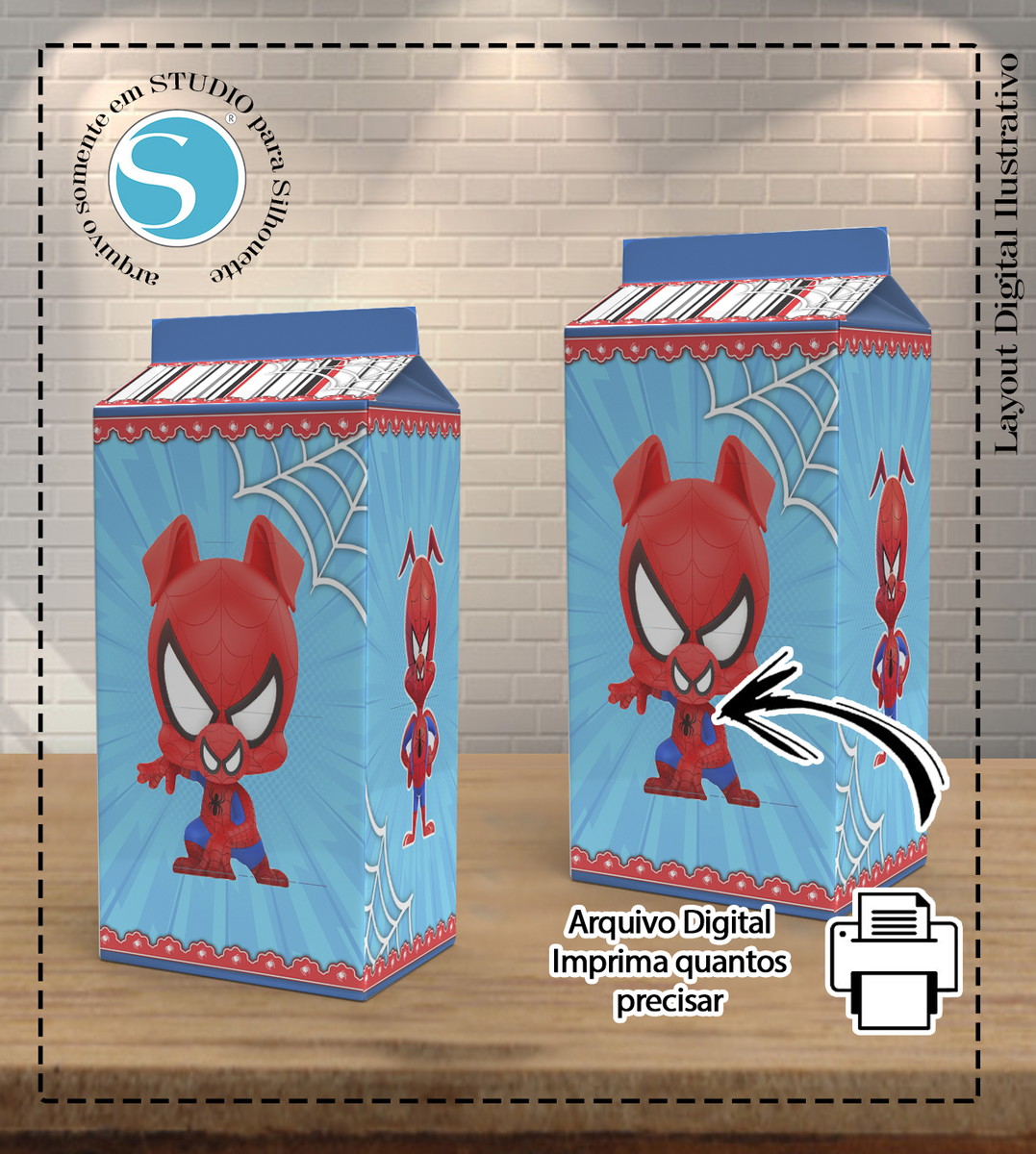 CAIXA MILK HOMEM ARANHA ARANHAVERSO - ARQUIVO DIGITAL