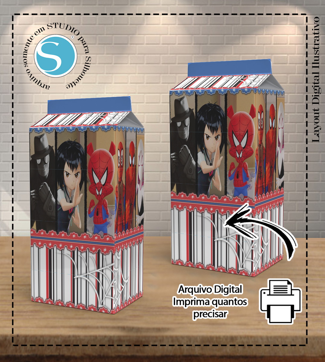 CAIXA MILK HOMEM ARANHA ARANHAVERSO - ARQUIVO DIGITAL