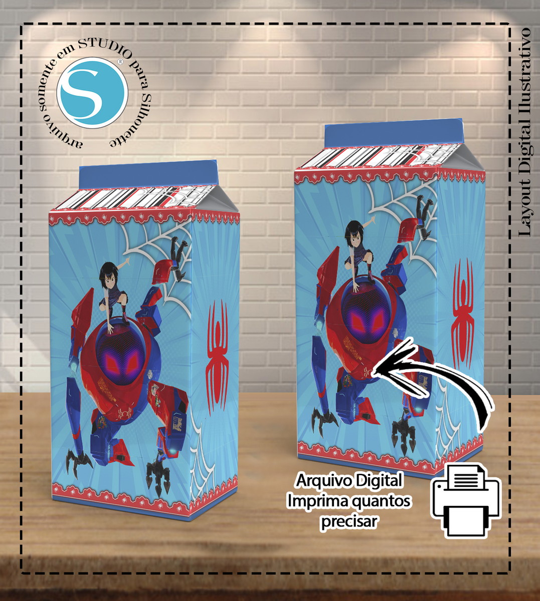 CAIXA MILK HOMEM ARANHA ARANHAVERSO - ARQUIVO DIGITAL