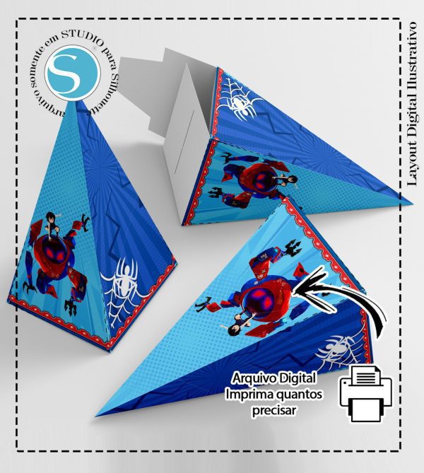 CAIXA PIRAMIDE HOMEM ARANHA ARANHAVERSO - ARQUIVO DIGITAL