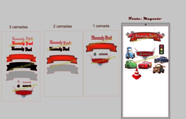 COMBO + Arquivo de Corte - Topo de Bolo Carros Disney 1 - Imagem 2