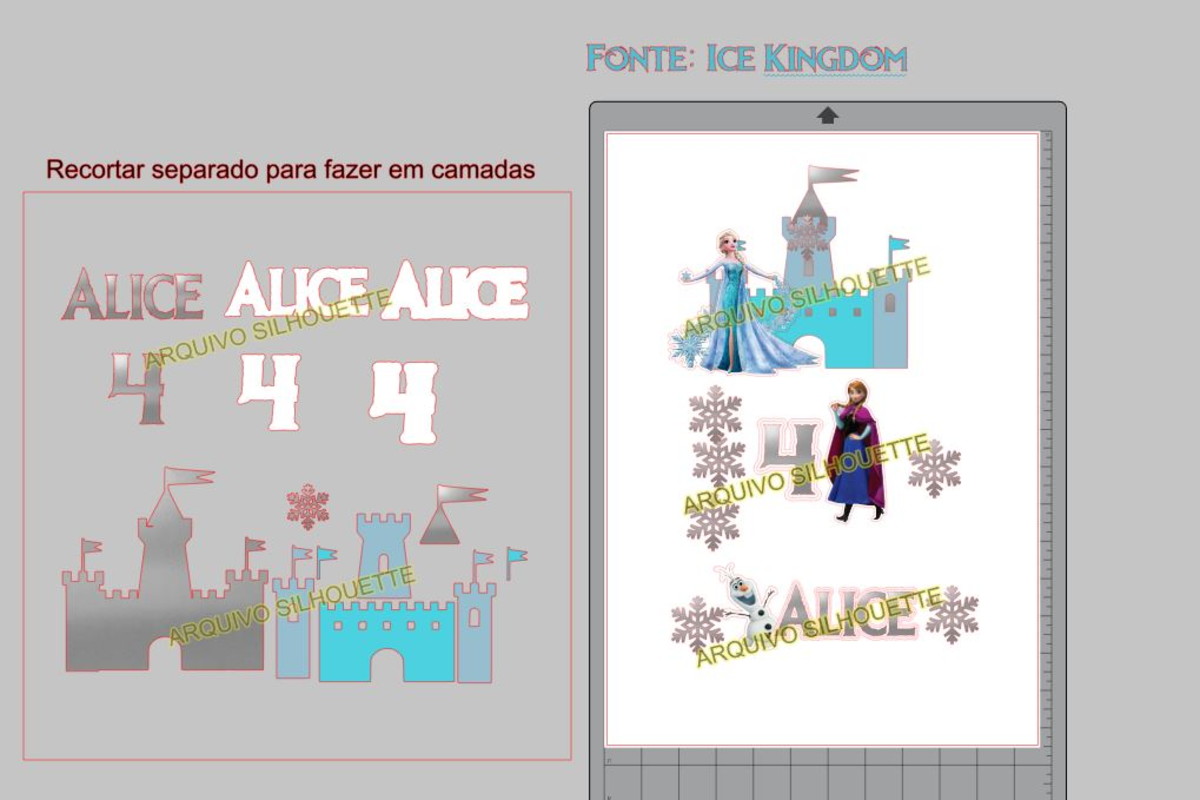 COMBO + Arquivo de Corte - Topo de Bolo Frozen 1 - Imagem 2