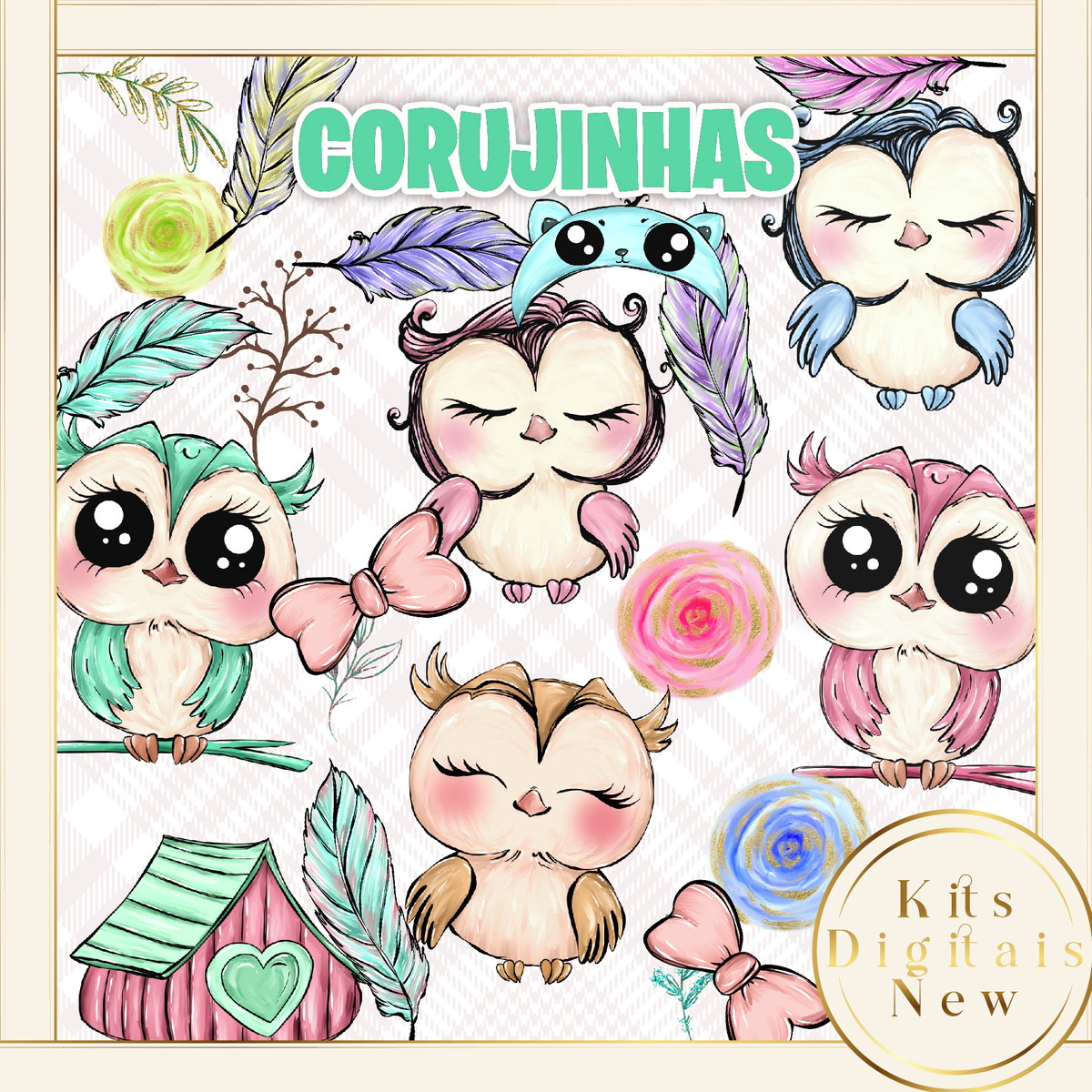 Coruja Corujinha Kit Digital