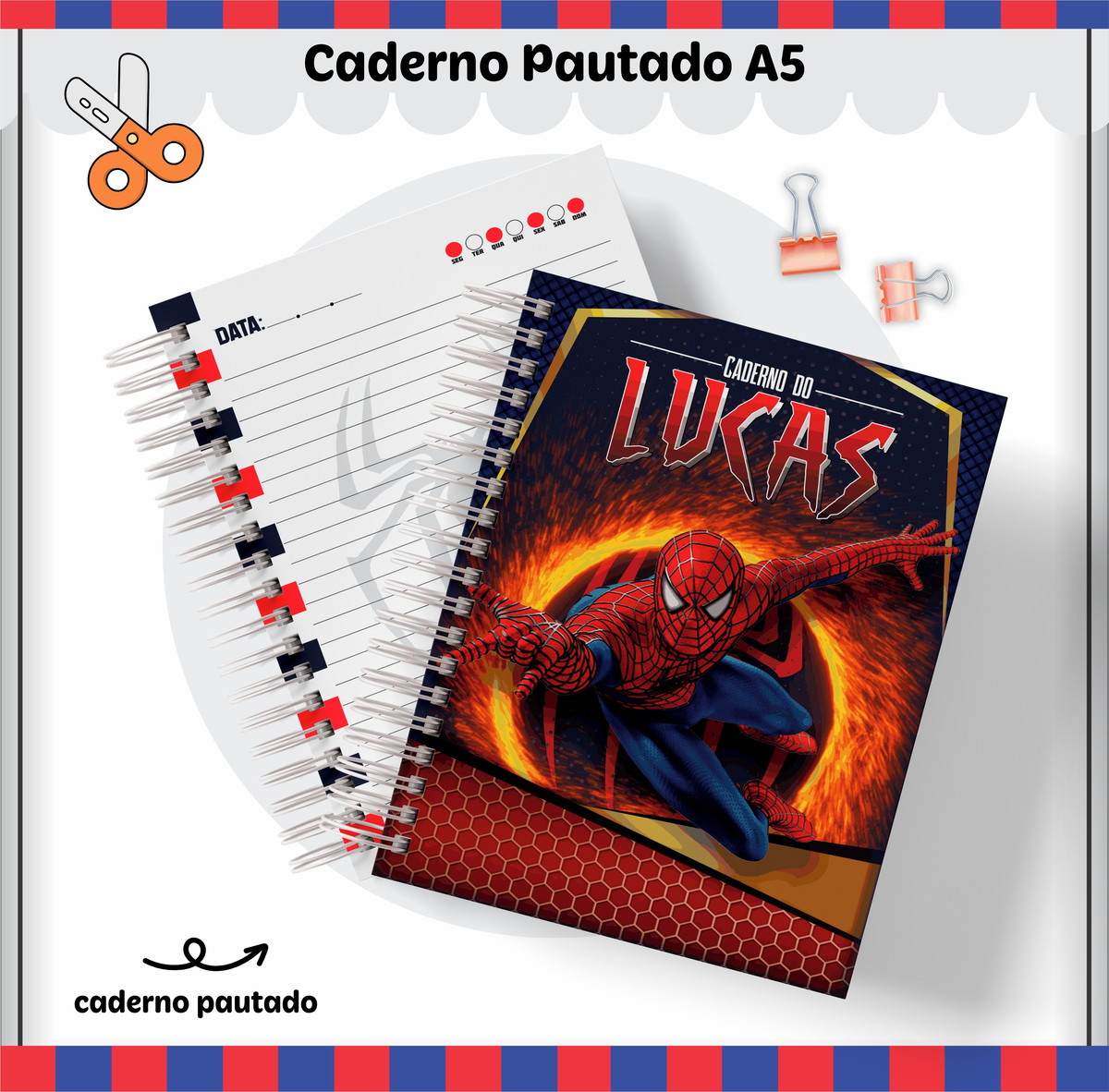 Etiquetas. Cadernos, Homem Aranha em Png e pdf